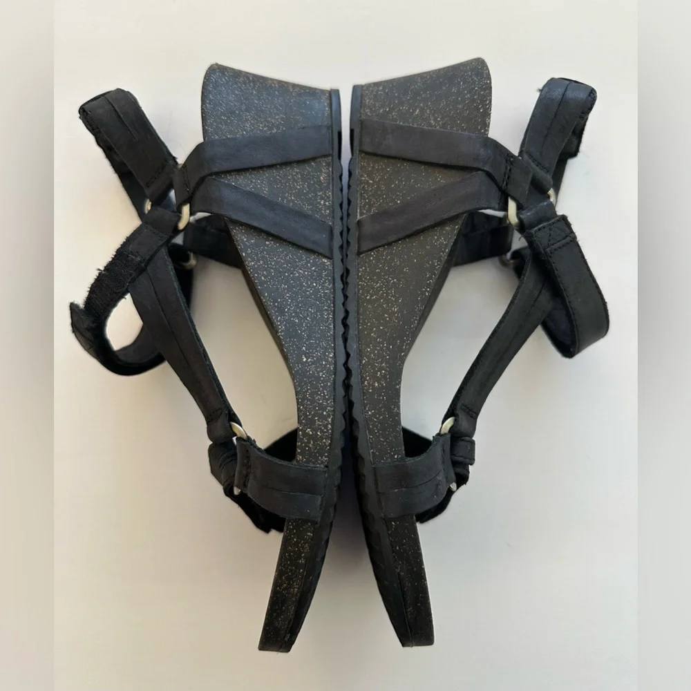 Teva Black Wedge Sandals - Picture 2 of 5